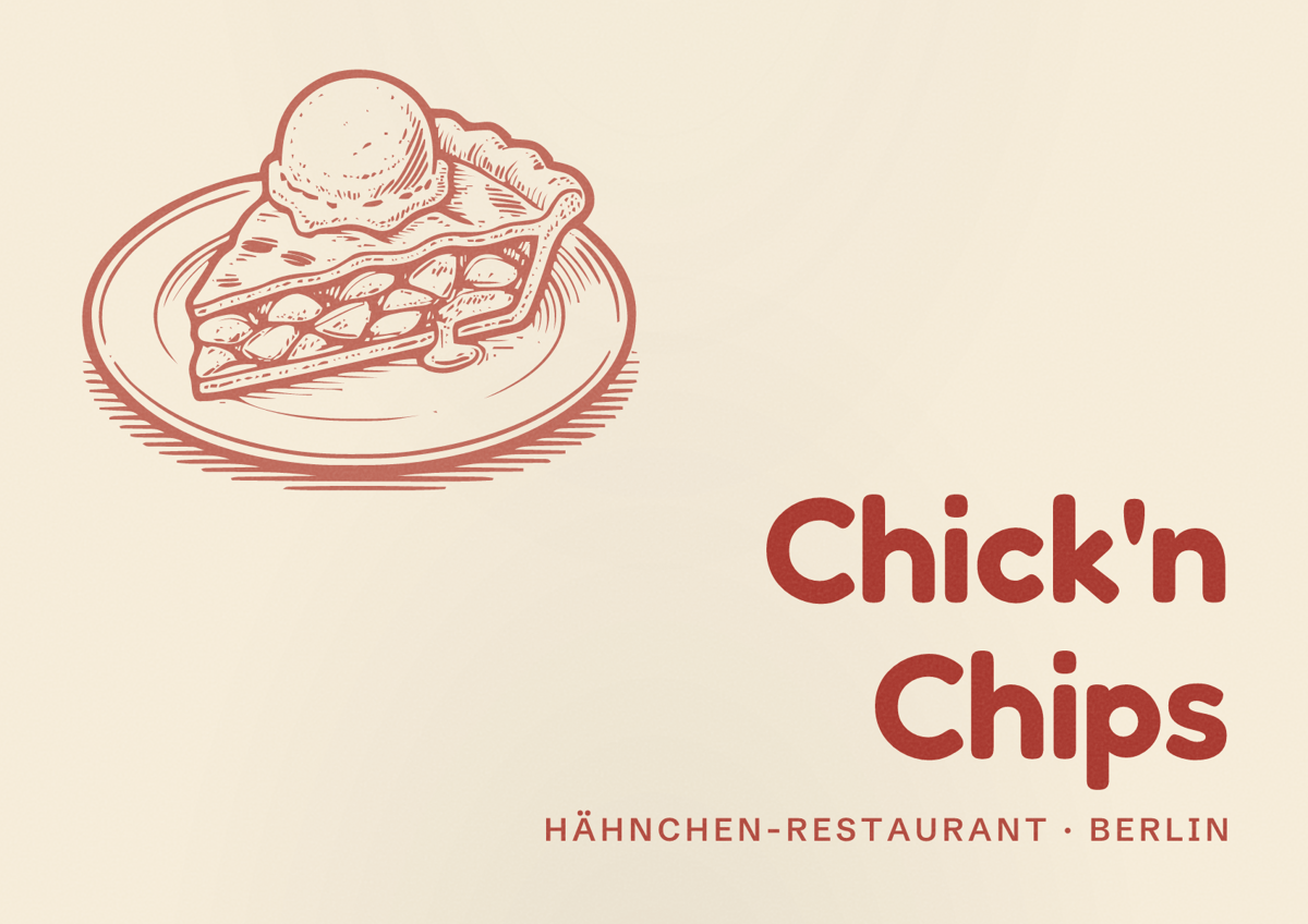 Illustriertes Poster von Chick'n Chips, Hähnchen-Restaurant in Berlin