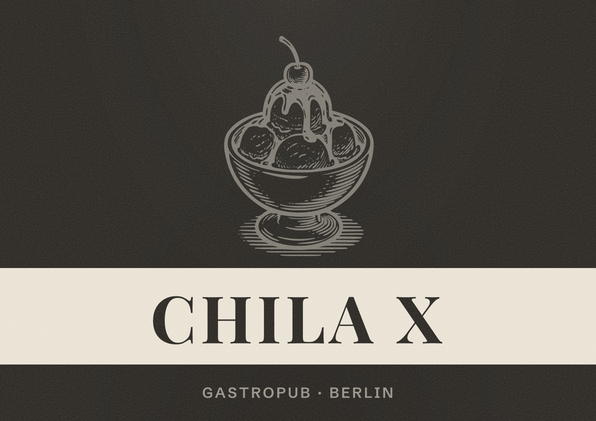 Illustriertes Poster von Chila X, Gastropub in Berlin