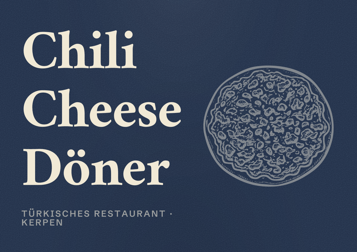 Illustriertes Poster von Chili Cheese Döner, Türkisches Restaurant in Kerpen