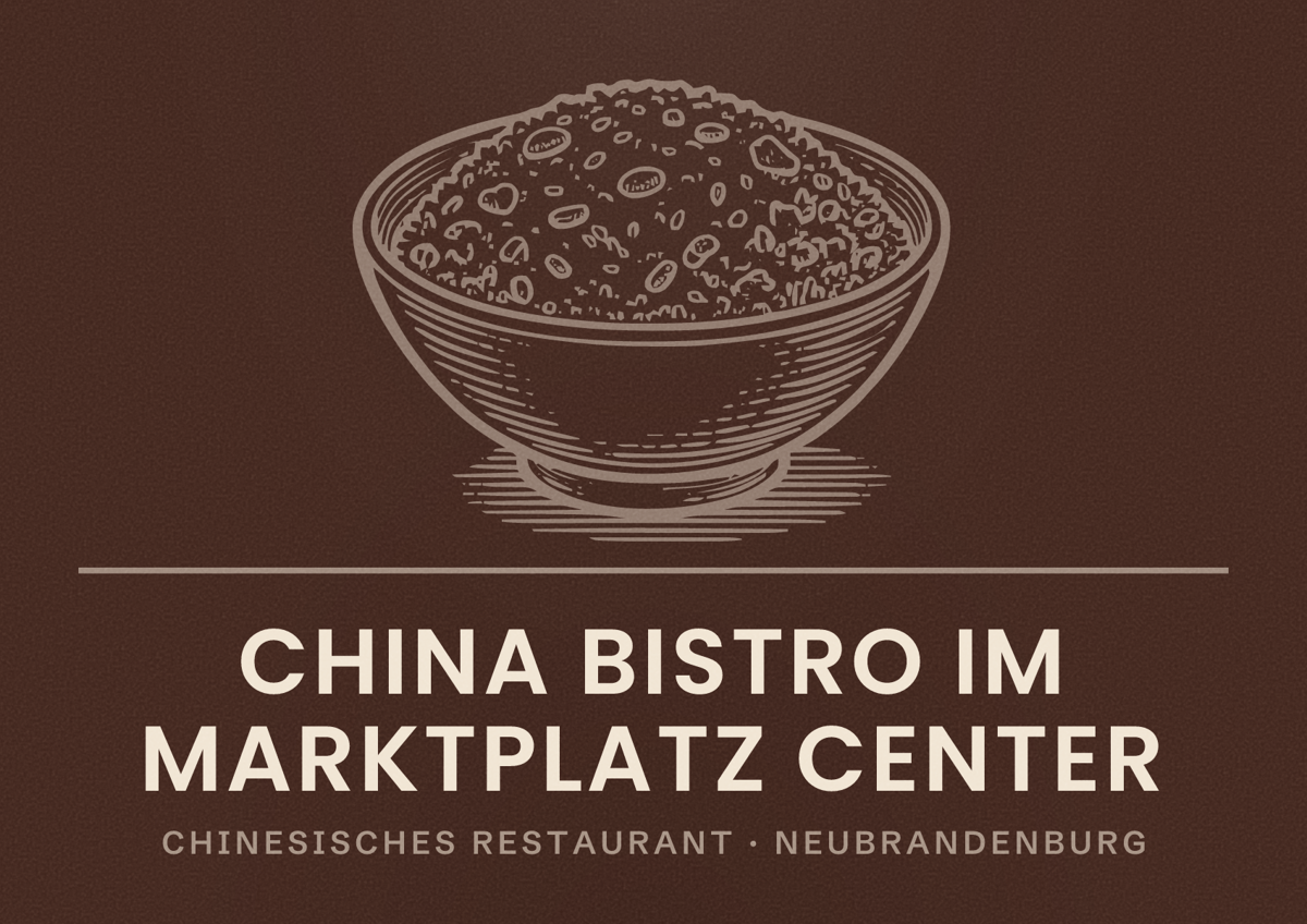 Illustriertes Poster von China Bistro im Marktplatz Center, Chinesisches Restaurant in Neubrandenburg