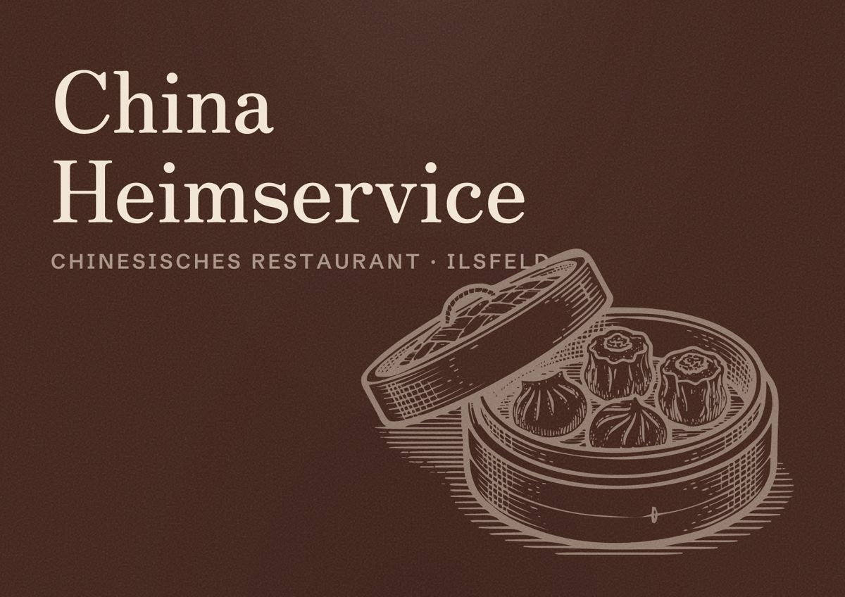 Illustriertes Poster von China Heimservice, Chinesisches Restaurant in Ilsfeld