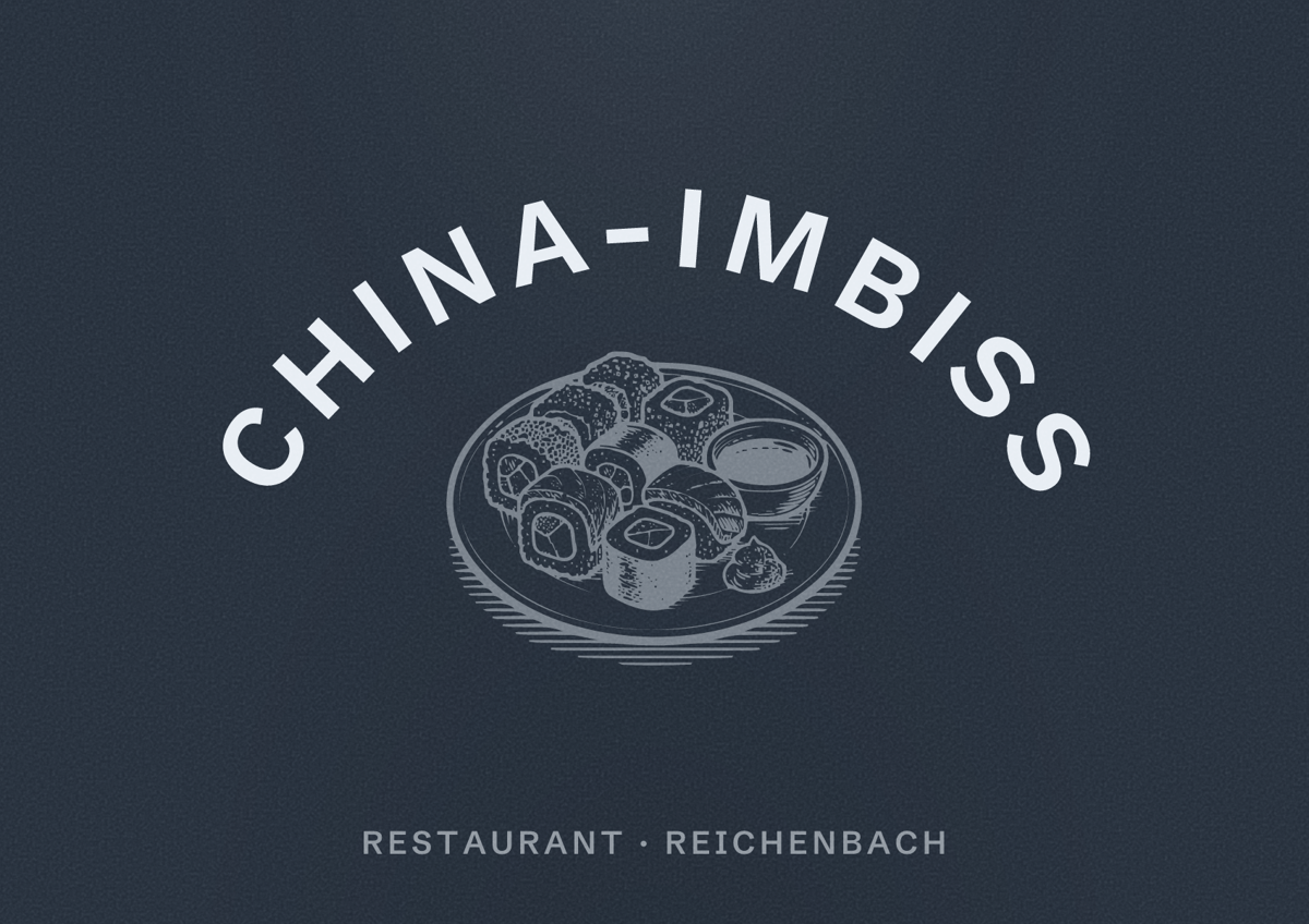 Illustriertes Poster von China-Imbiss, Restaurant in Reichenbach