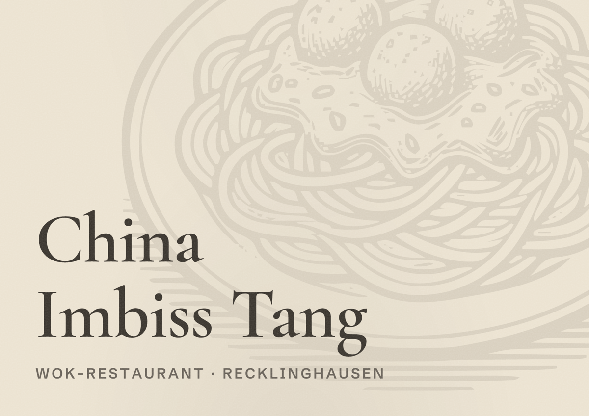 Illustriertes Poster von China Imbiss Tang, Wok-Restaurant in Recklinghausen