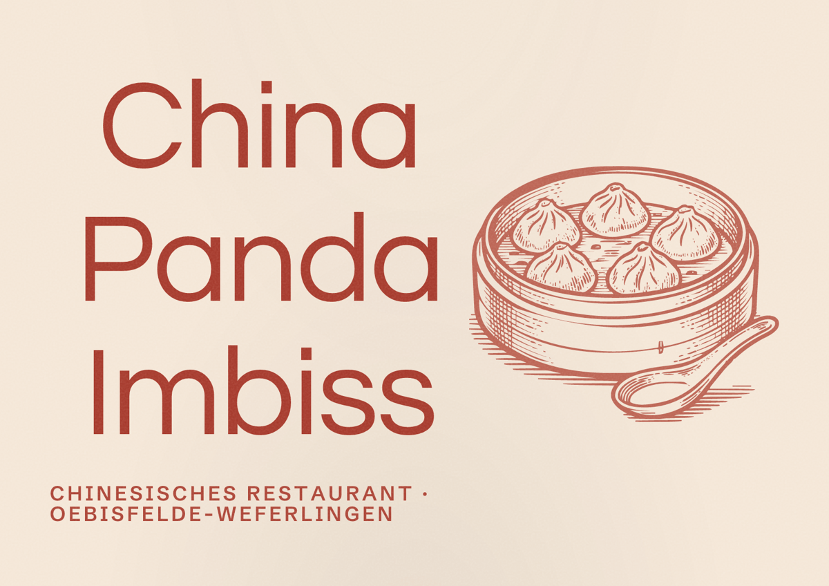 Illustriertes Poster von China Panda Imbiss, Chinesisches Restaurant in Oebisfelde-Weferlingen