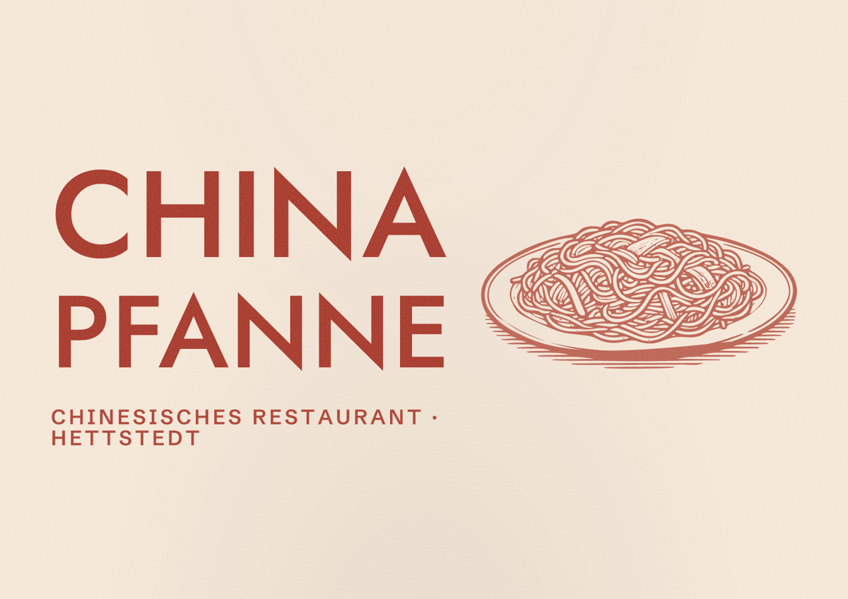 Illustriertes Poster von China Pfanne, Chinesisches Restaurant in Hettstedt