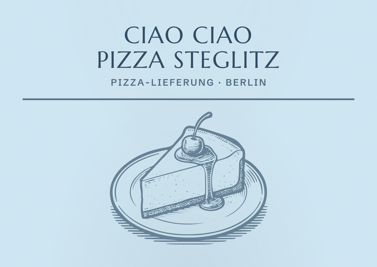 Illustriertes Poster von Ciao Ciao Pizza Steglitz, Pizza-Lieferung in Berlin