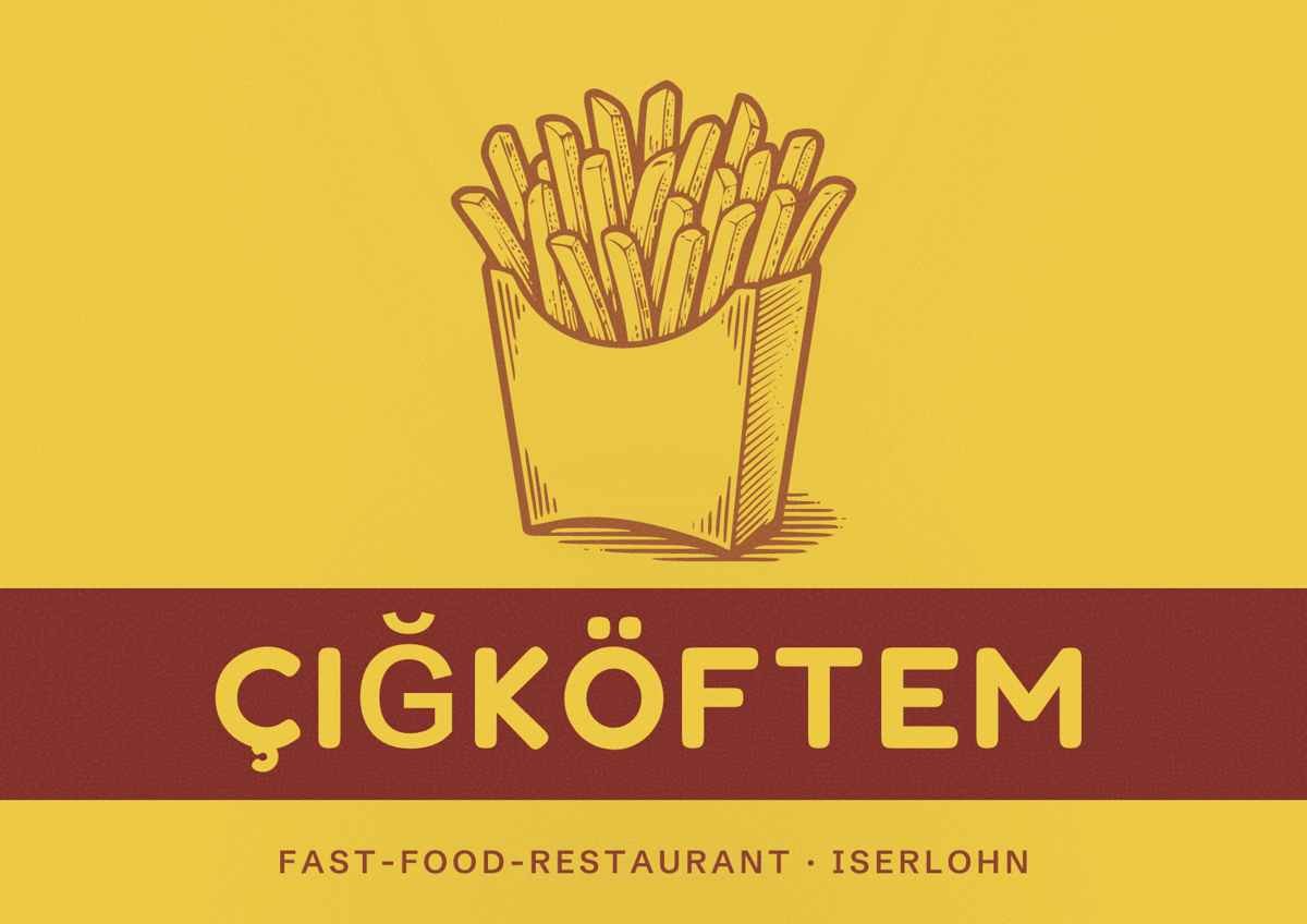 Illustriertes Poster von ÇiğköfteM, Fast-Food-Restaurant in Iserlohn