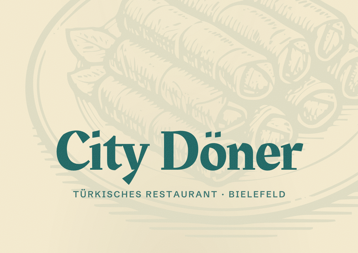 Illustriertes Poster von City Döner, Türkisches Restaurant in Bielefeld