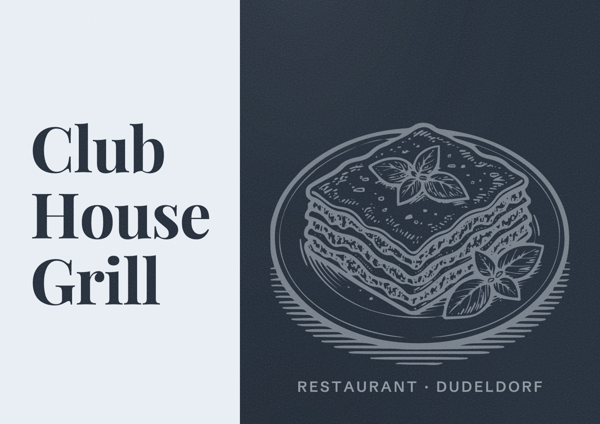 Illustriertes Poster von Club House Grill, Restaurant in Dudeldorf