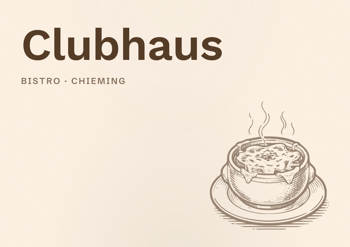 Illustriertes Poster von Clubhaus, Bistro in Chieming