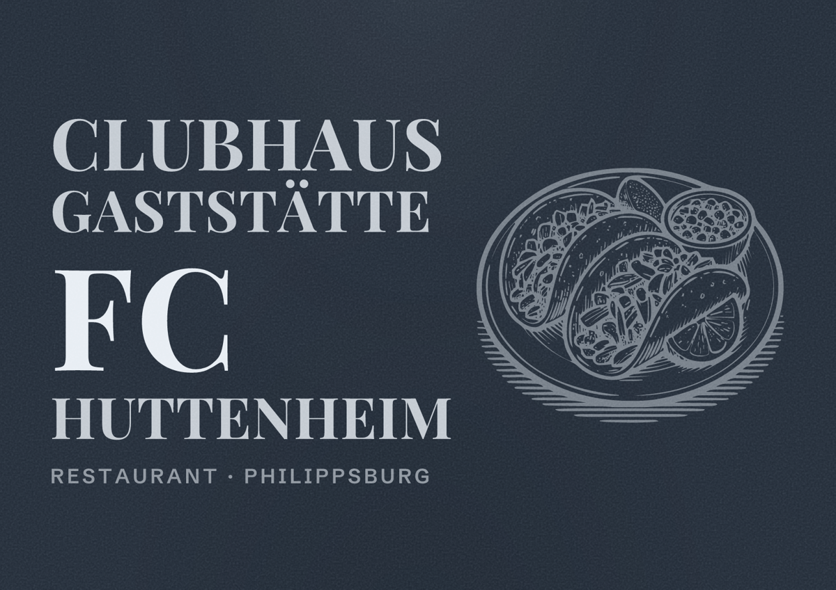 Illustriertes Poster von Clubhaus Gaststätte FC Huttenheim, Restaurant in Philippsburg
