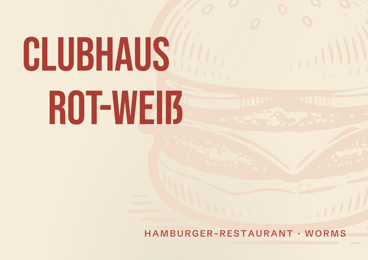 Illustriertes Poster von Clubhaus Rot-Weiß, Hamburger-Restaurant in Worms