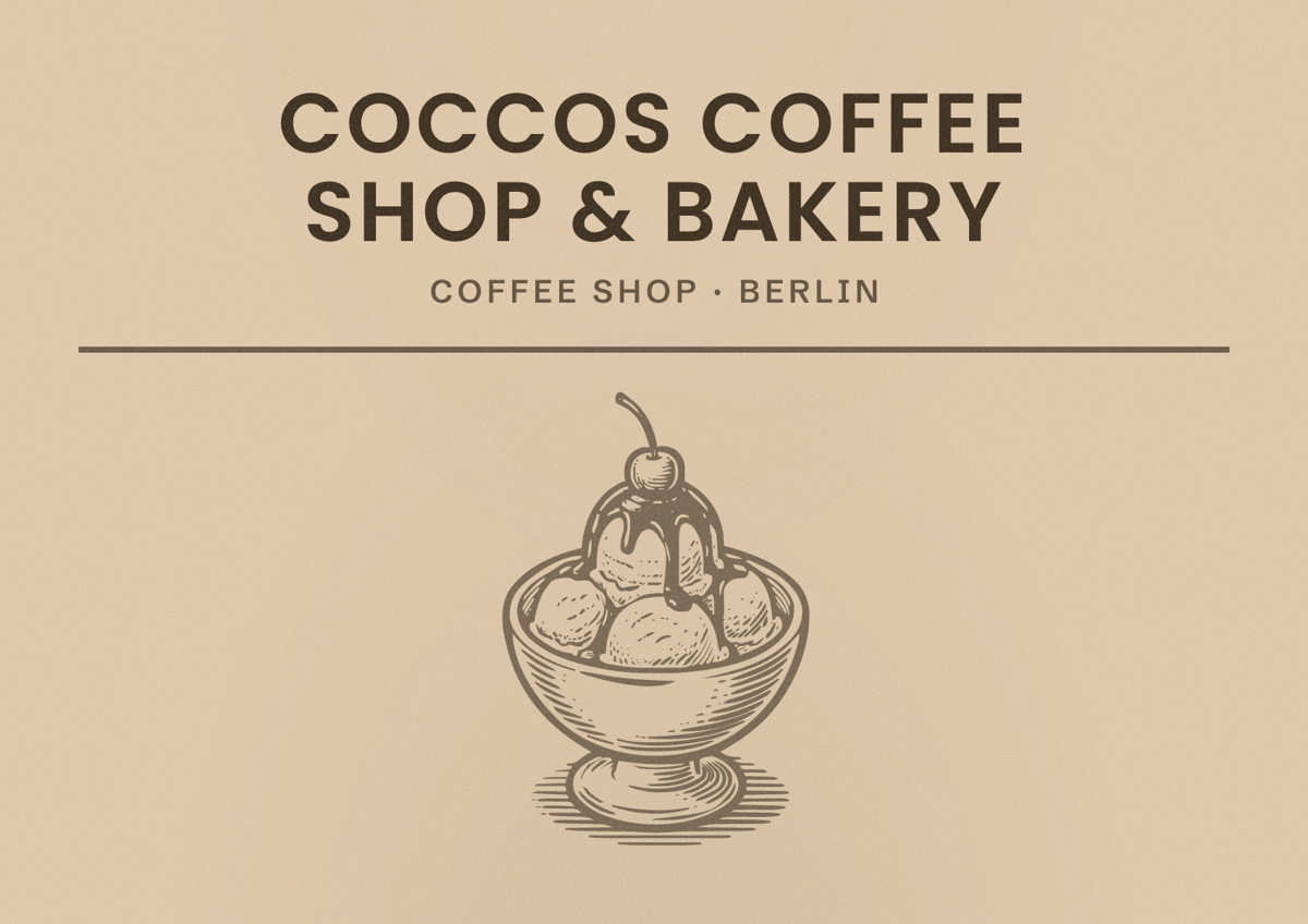 Illustriertes Poster von Coccos Coffee Shop & Bakery, Coffee Shop in Berlin