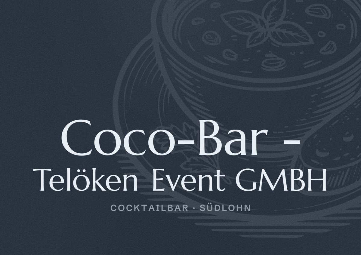 Illustriertes Poster von Coco-Bar - Telöken Event GMBH, Cocktailbar in Südlohn