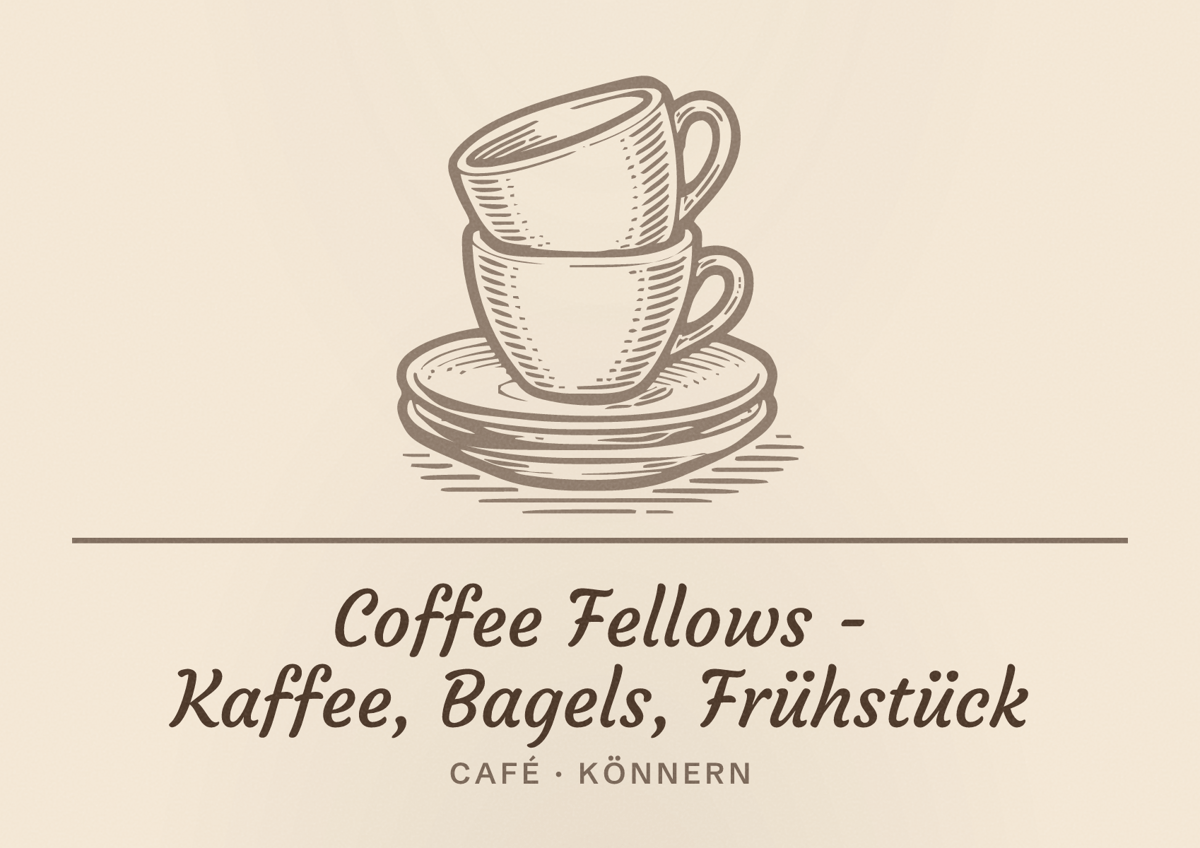 Illustriertes Poster von Coffee Fellows - Kaffee, Bagels, Frühstück, Café in Könnern
