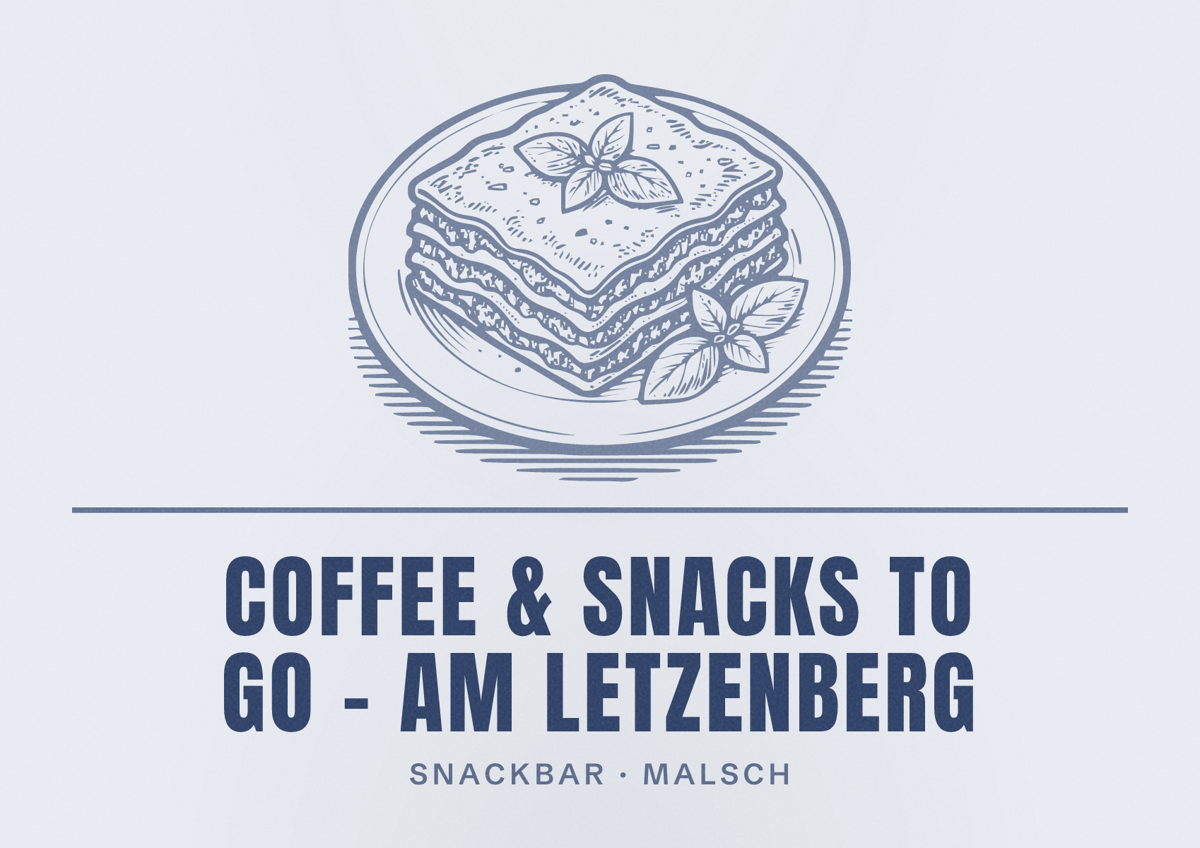 Illustriertes Poster von Coffee & Snacks to go - Am Letzenberg, Snackbar in Malsch
