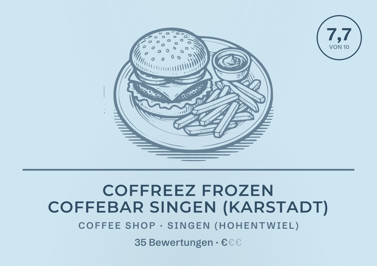 Illustriertes Poster von coffreez Frozen Coffebar Singen (Karstadt), Coffee Shop in Singen (Hohentwiel): Bewertung 7,7 von 10 aus 35 Bewertungen, Preisniveau €