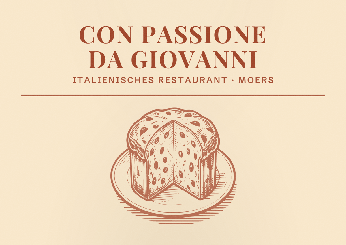 Illustriertes Poster von Con Passione da Giovanni, Italienisches Restaurant in Moers