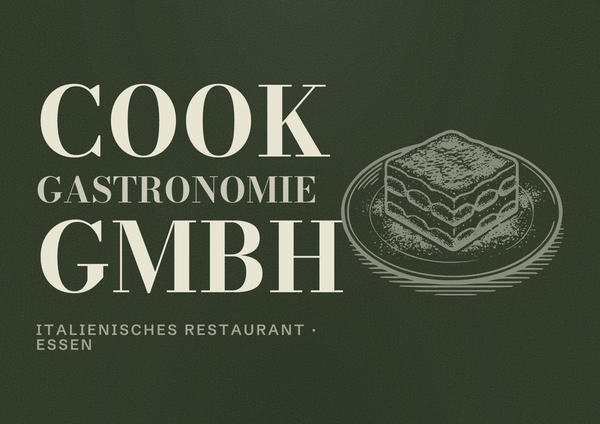 Illustriertes Poster von Cook Gastronomie GmbH, Italienisches Restaurant in Essen