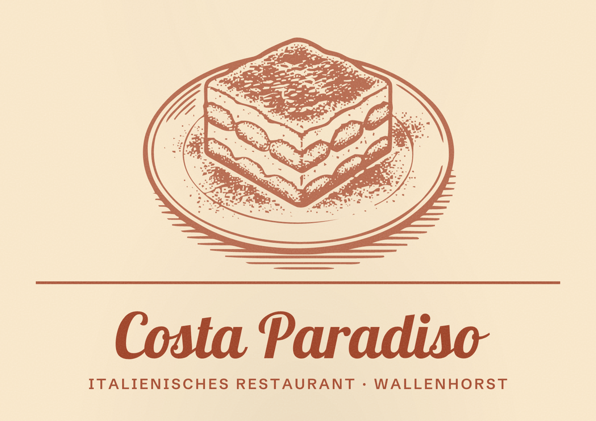 Illustriertes Poster von Costa Paradiso, Italienisches Restaurant in Wallenhorst