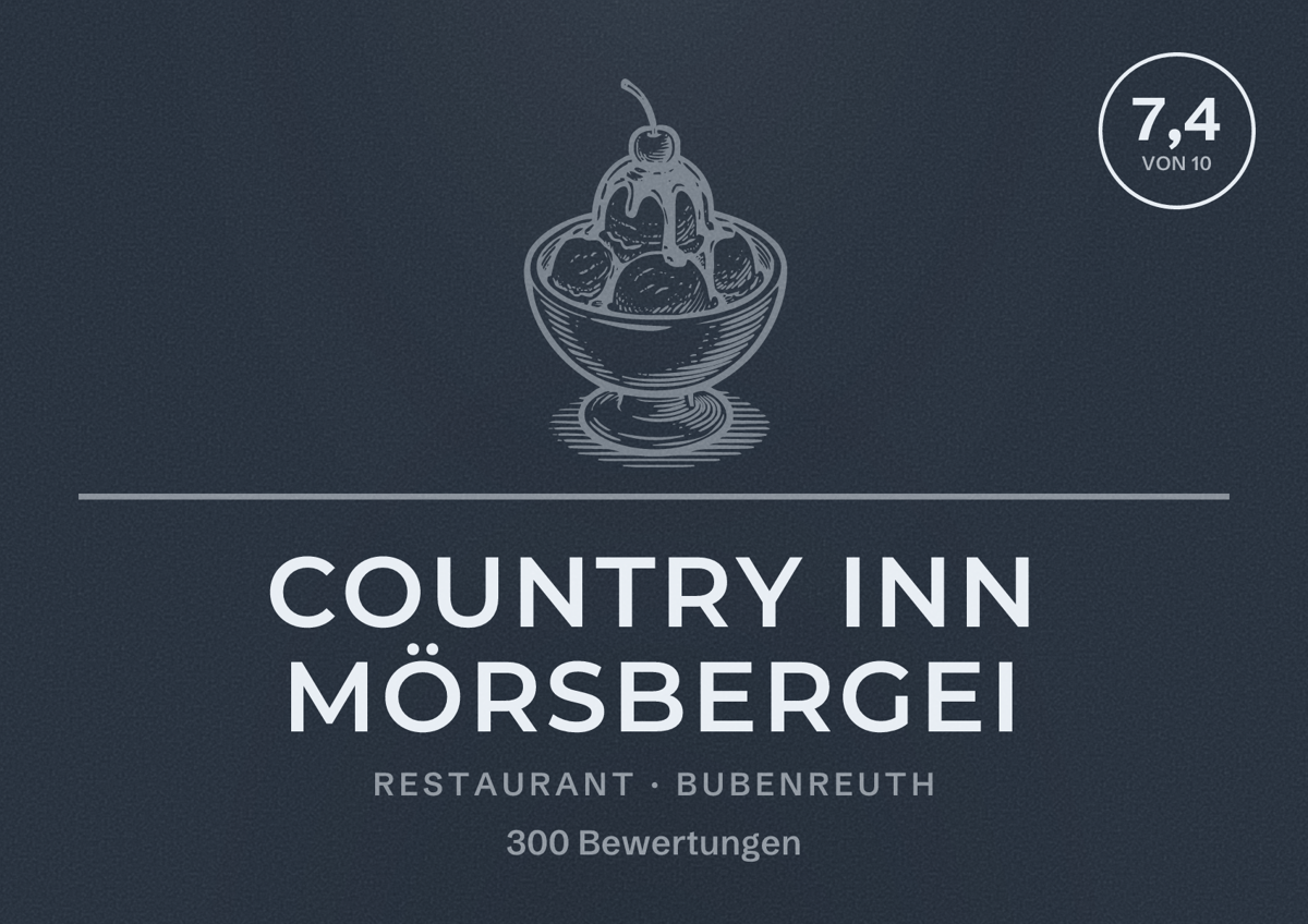 Illustriertes Poster von Country inn Mörsbergei, Restaurant in Bubenreuth: Bewertung 7,4 von 10 aus 300 Bewertungen