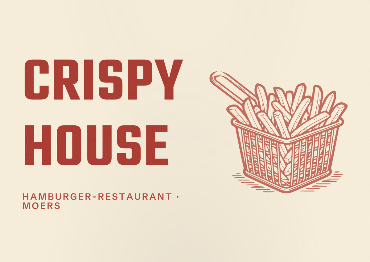 Illustriertes Poster von Crispy House, Hamburger-Restaurant in Moers