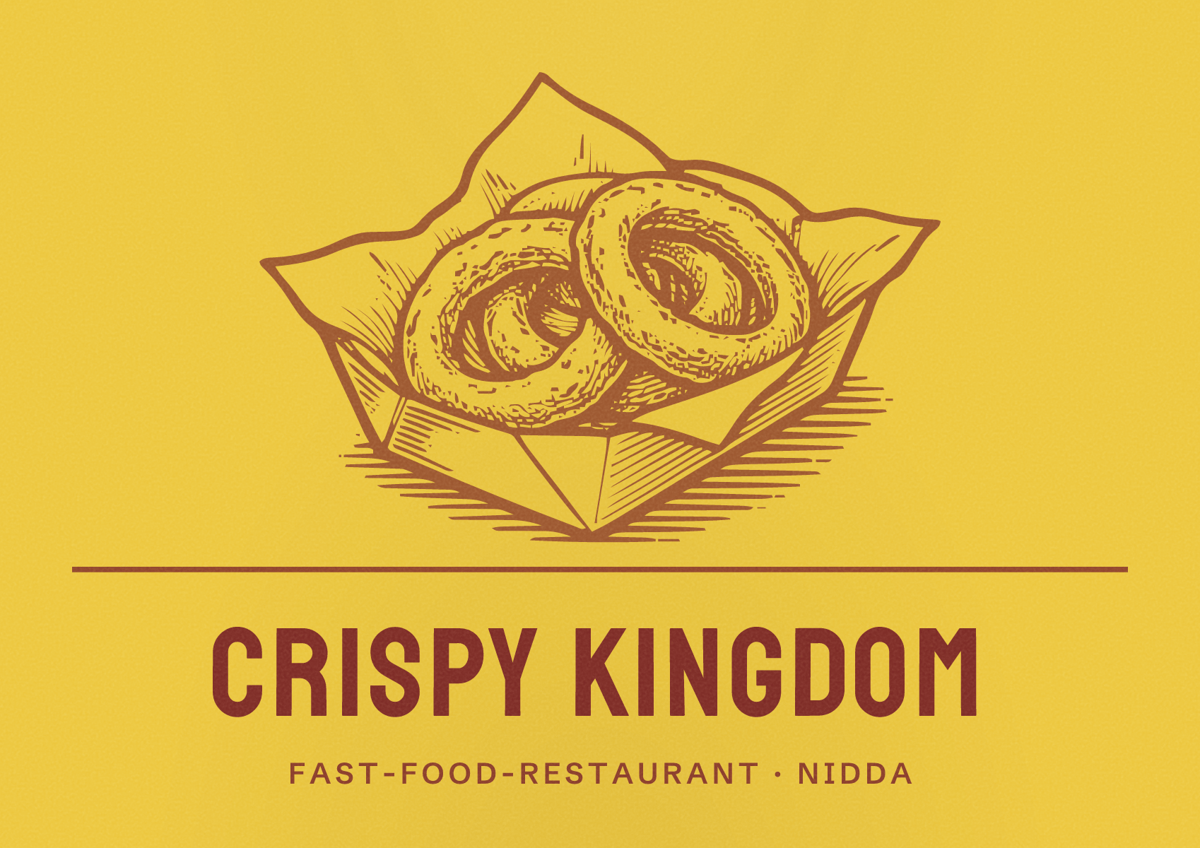 Illustriertes Poster von Crispy kingdom, Fast-Food-Restaurant in Nidda