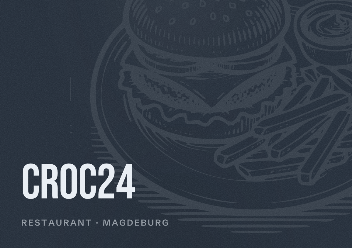 Illustriertes Poster von Croc24, Restaurant in Magdeburg