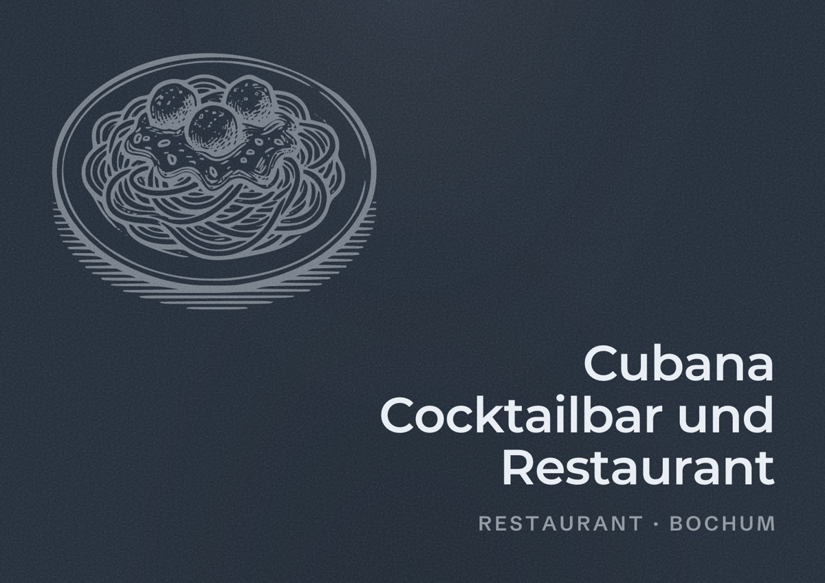 Illustriertes Poster von Cubana Cocktailbar und Restaurant, Restaurant in Bochum