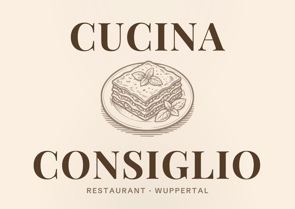 Illustriertes Poster von Cucina Consiglio, Restaurant in Wuppertal
