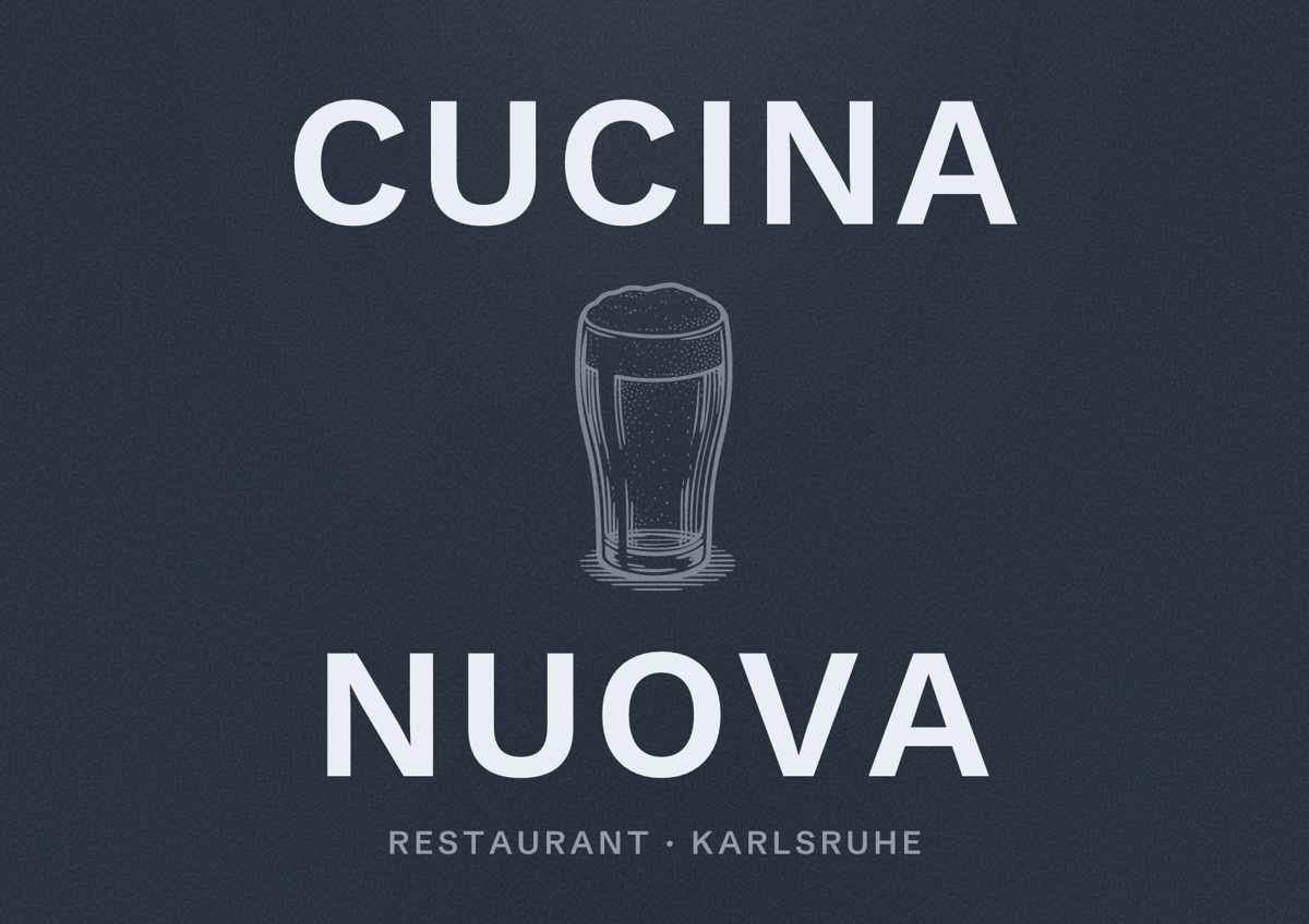 Illustriertes Poster von Cucina Nuova, Restaurant in Karlsruhe