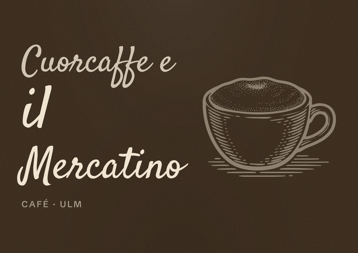 Illustriertes Poster von Cuorcaffe e il Mercatino, Café in Ulm