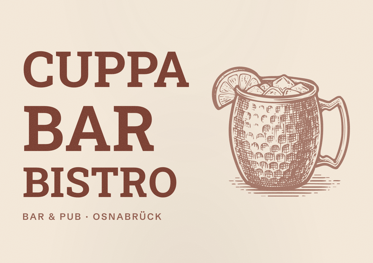 Illustriertes Poster von Cuppa Bar Bistro, Bar & Pub in Osnabrück