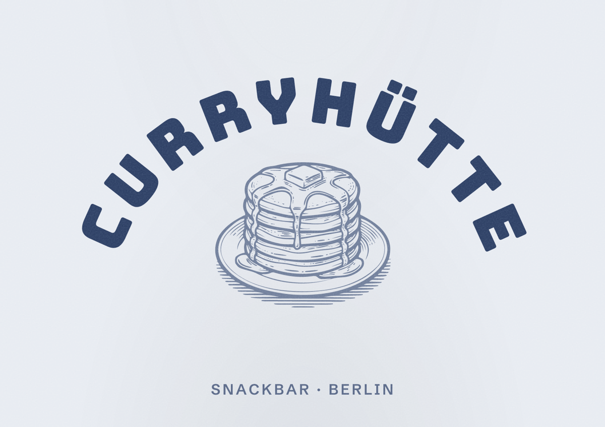Illustriertes Poster von Curryhütte, Snackbar in Berlin