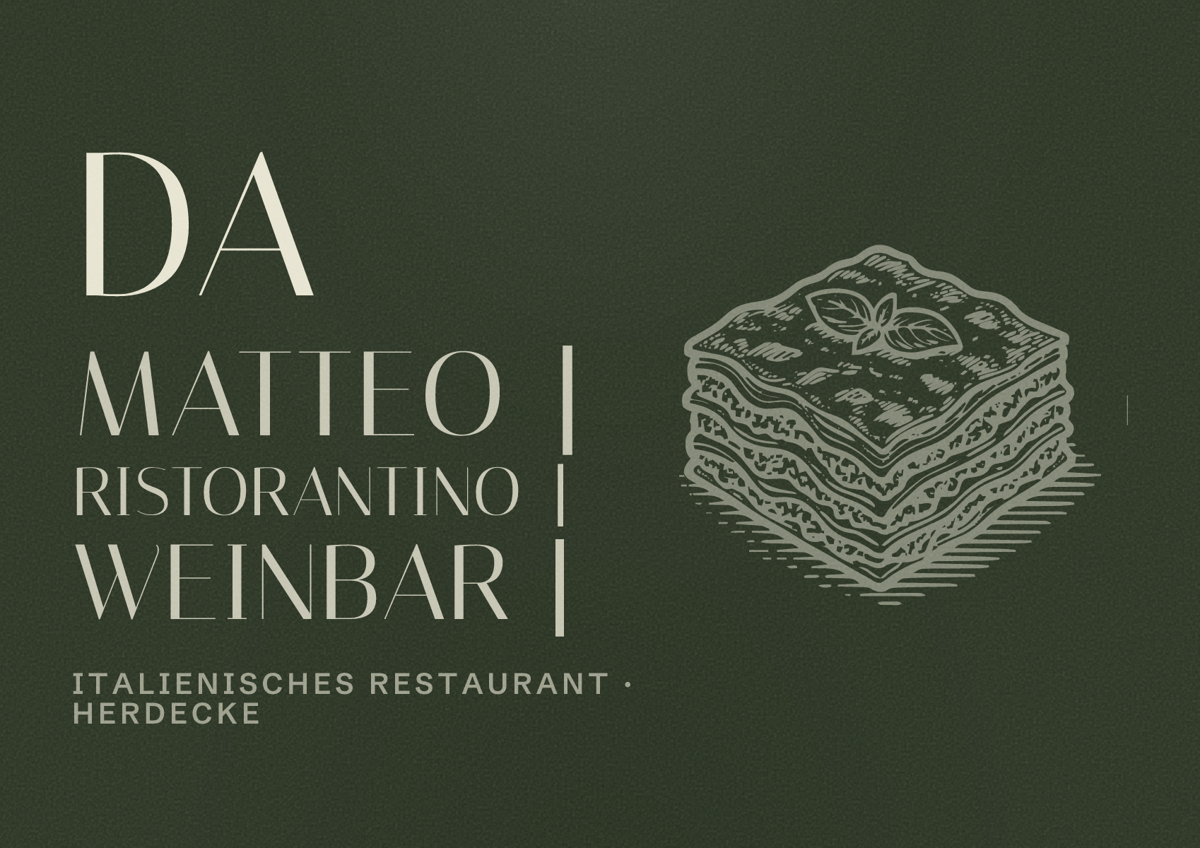 Illustriertes Poster von Da Matteo | Ristorantino | Weinbar |, Italienisches Restaurant in Herdecke