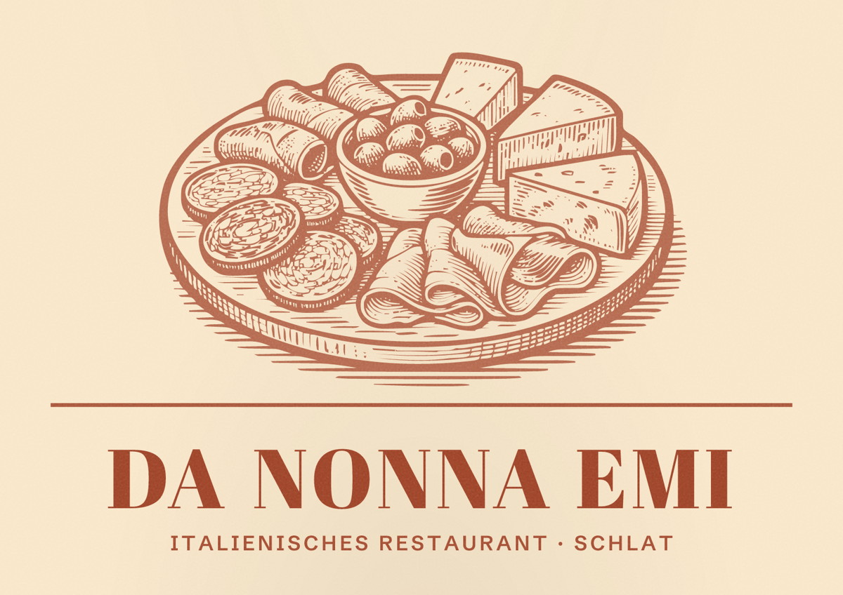 Illustriertes Poster von Da Nonna Emi, Italienisches Restaurant in Schlat