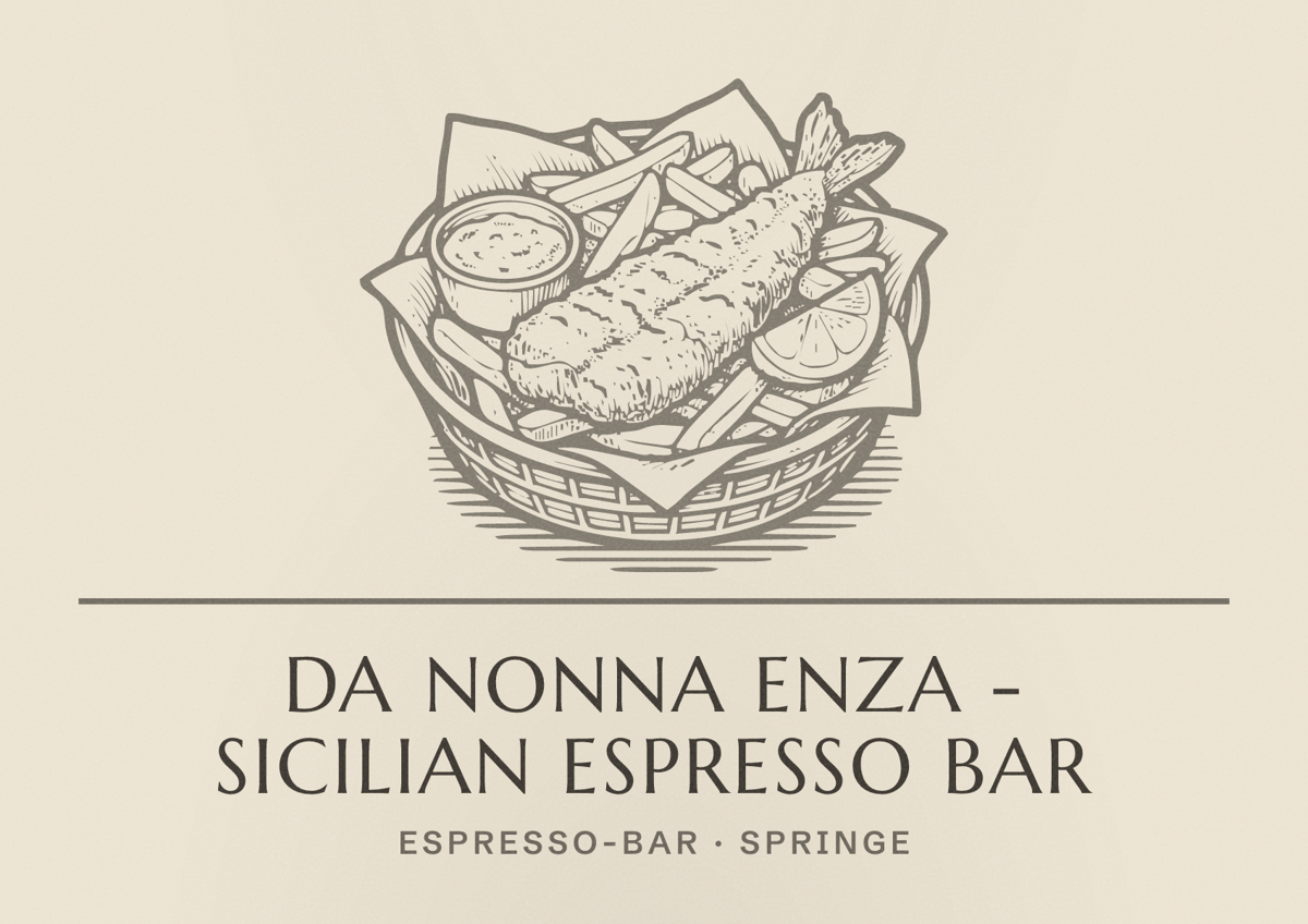 Illustriertes Poster von Da Nonna Enza - Sicilian Espresso Bar, Espresso-Bar in Springe