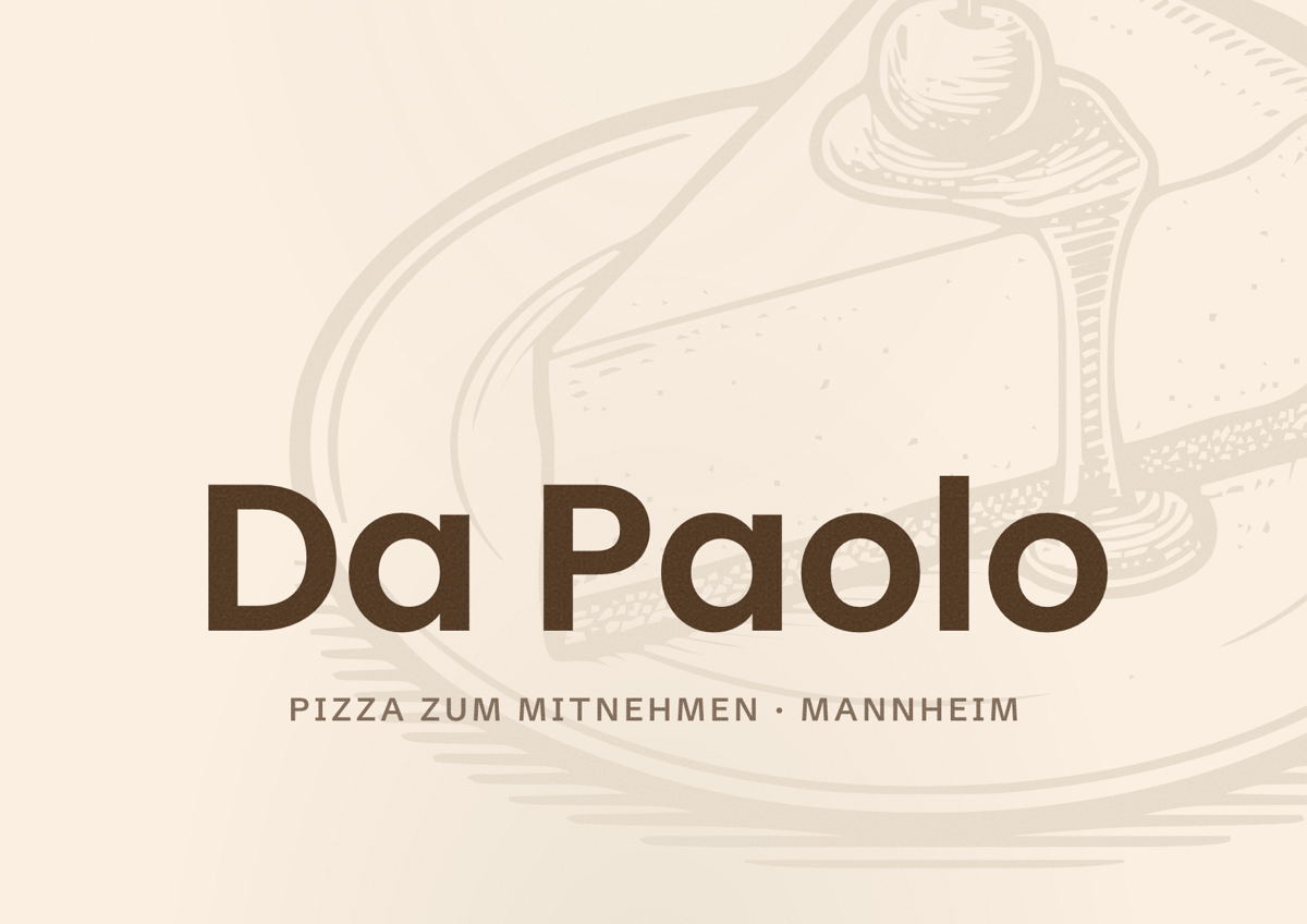 Illustriertes Poster von Da Paolo, Pizza zum Mitnehmen in Mannheim