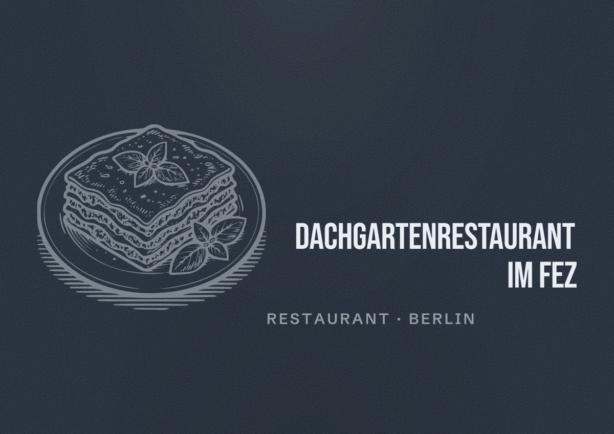 Illustriertes Poster von Dachgartenrestaurant im FEZ, Restaurant in Berlin