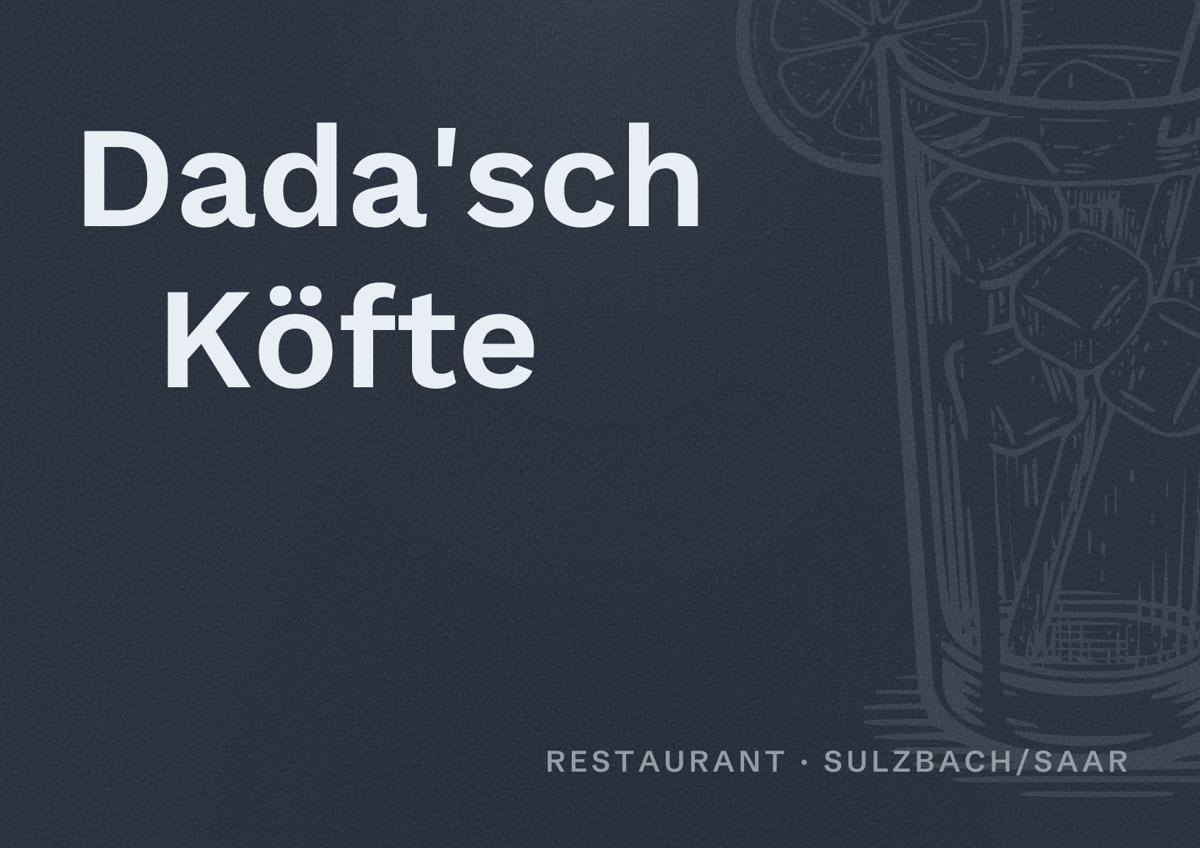 Illustriertes Poster von Dada'sch Köfte, Restaurant in Sulzbach/Saar