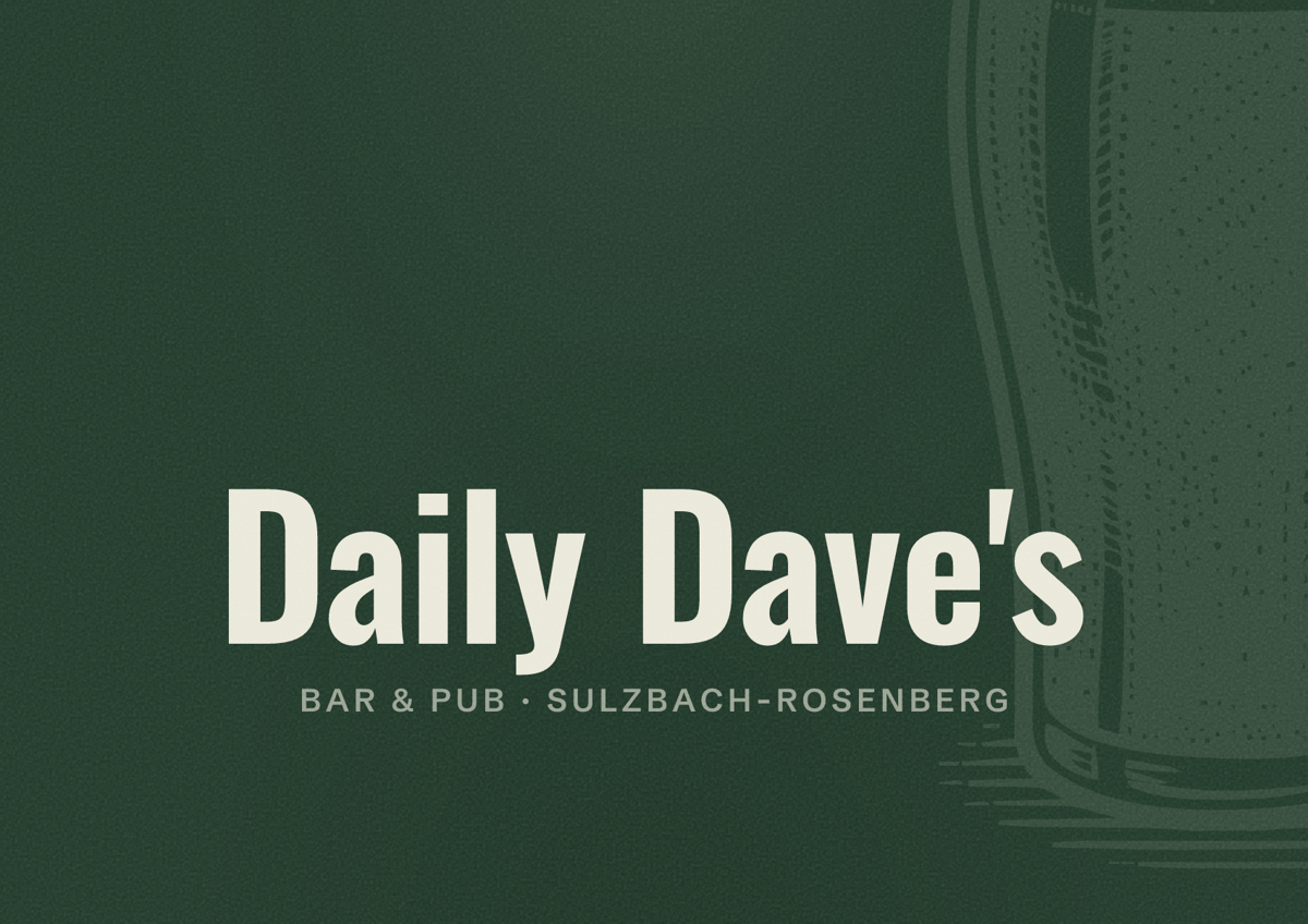 Illustriertes Poster von Daily Dave's, Bar & Pub in Sulzbach-Rosenberg