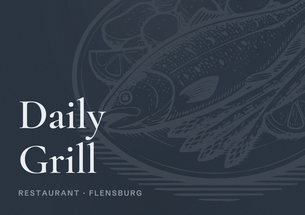 Illustriertes Poster von Daily Grill, Restaurant in Flensburg
