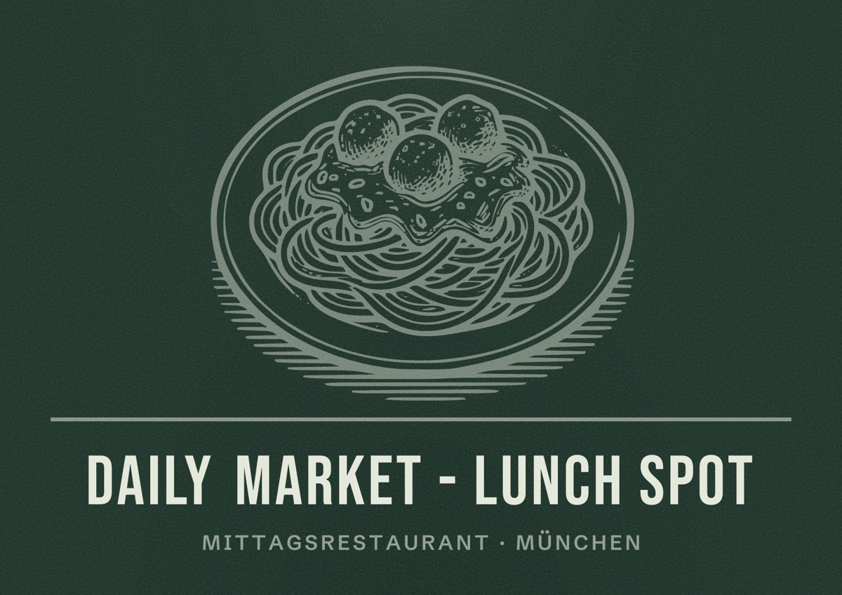 Illustriertes Poster von DAILY Market - Lunch Spot, Mittagsrestaurant in München