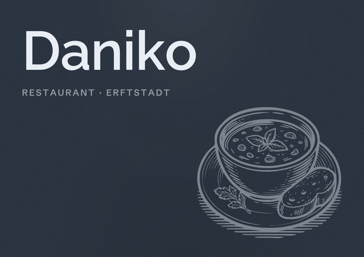 Illustriertes Poster von Daniko, Restaurant in Erftstadt
