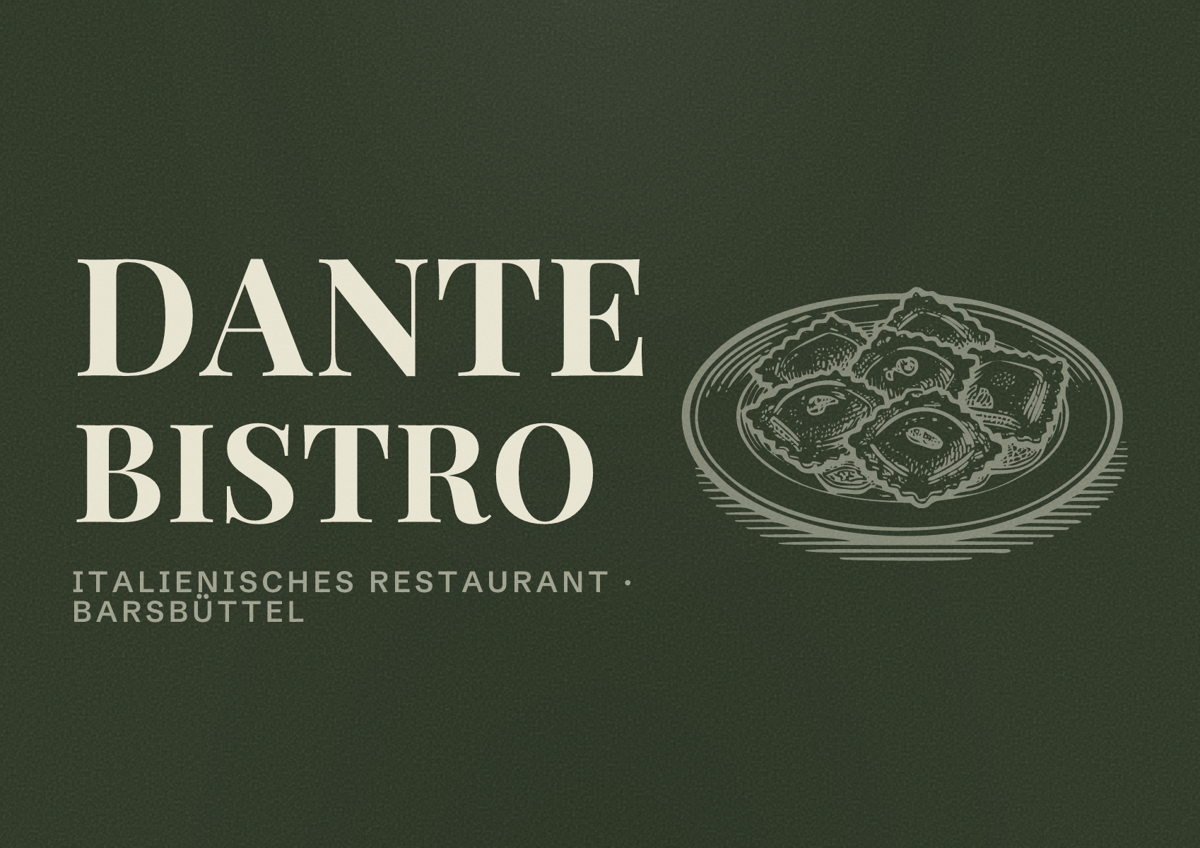 Illustriertes Poster von Dante Bistro, Italienisches Restaurant in Barsbüttel