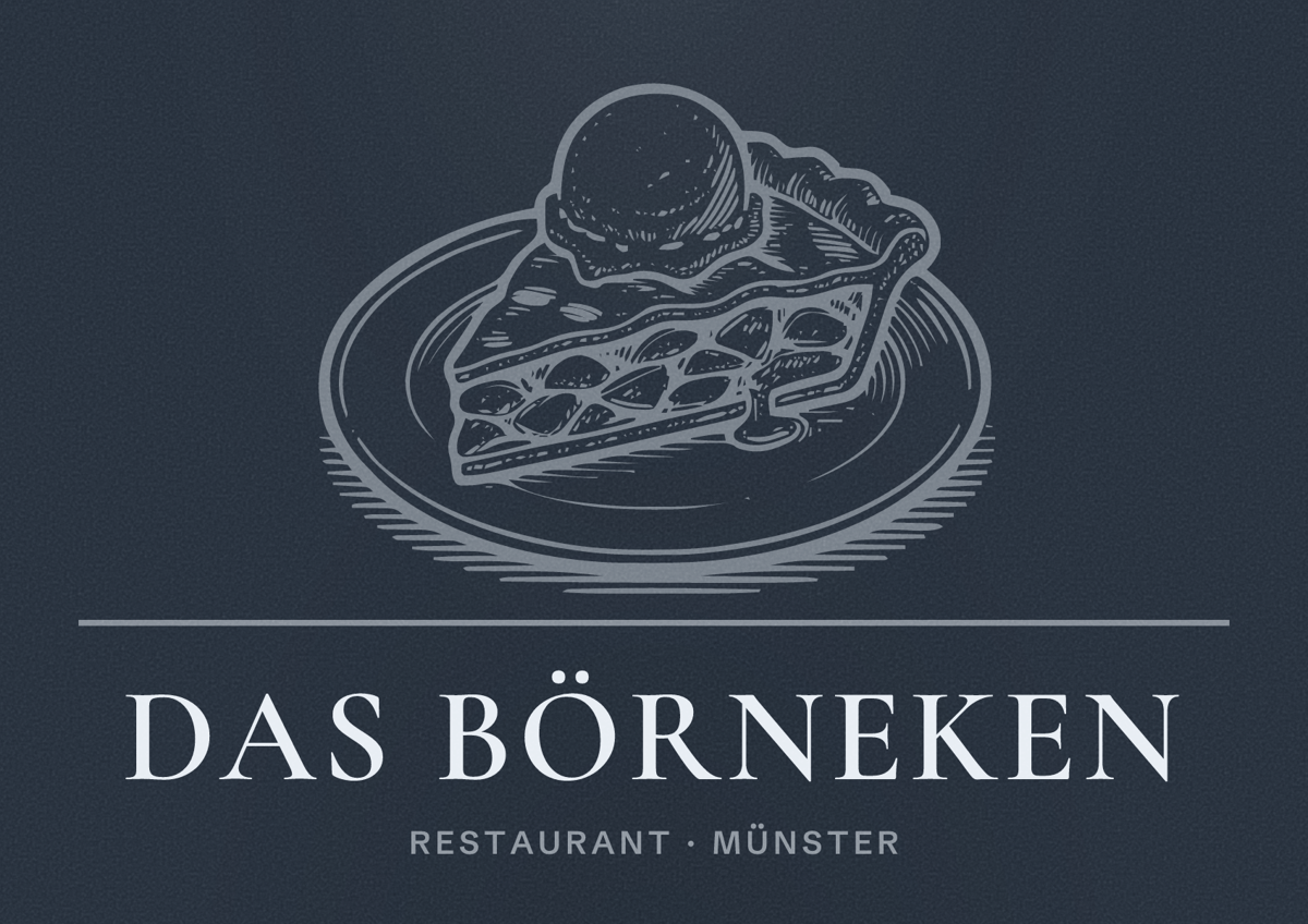 Illustriertes Poster von Das Börneken, Restaurant in Münster