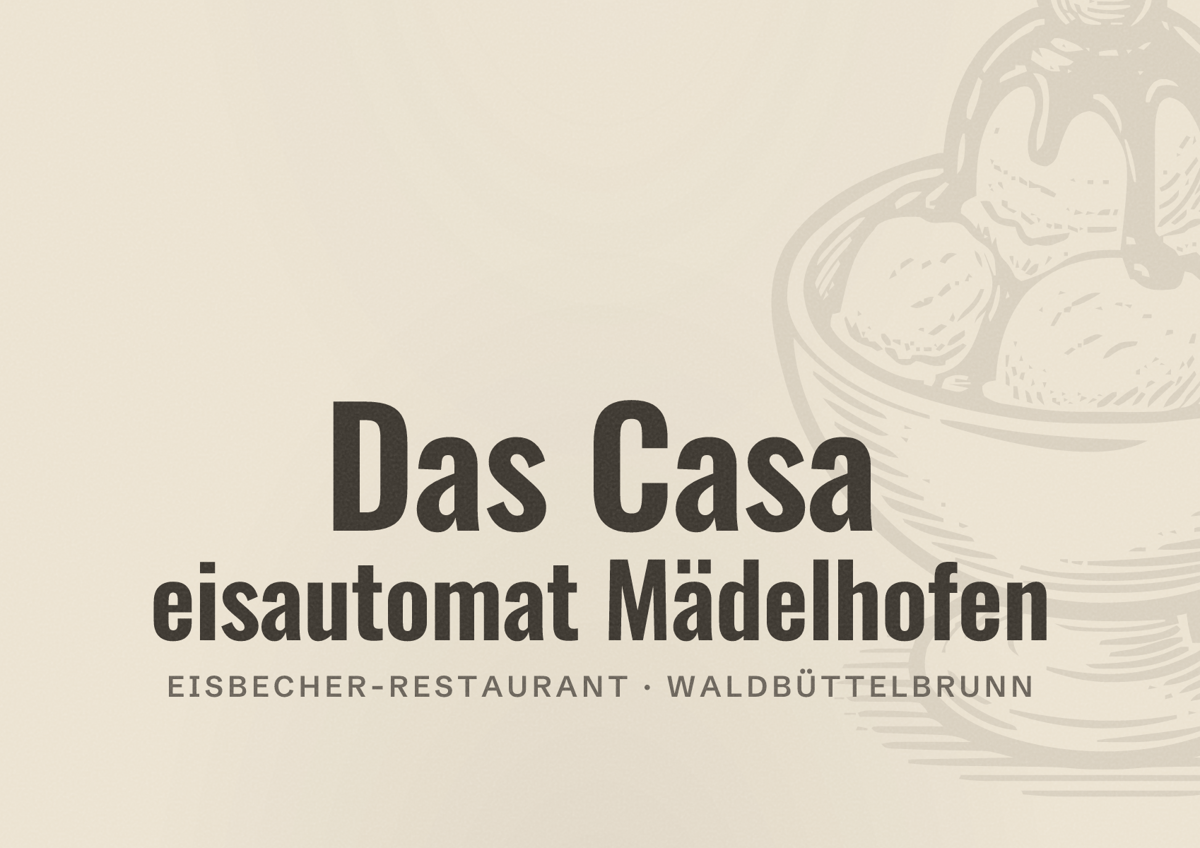 Illustriertes Poster von Das Casa eisautomat Mädelhofen, Eisbecher-Restaurant in Waldbüttelbrunn