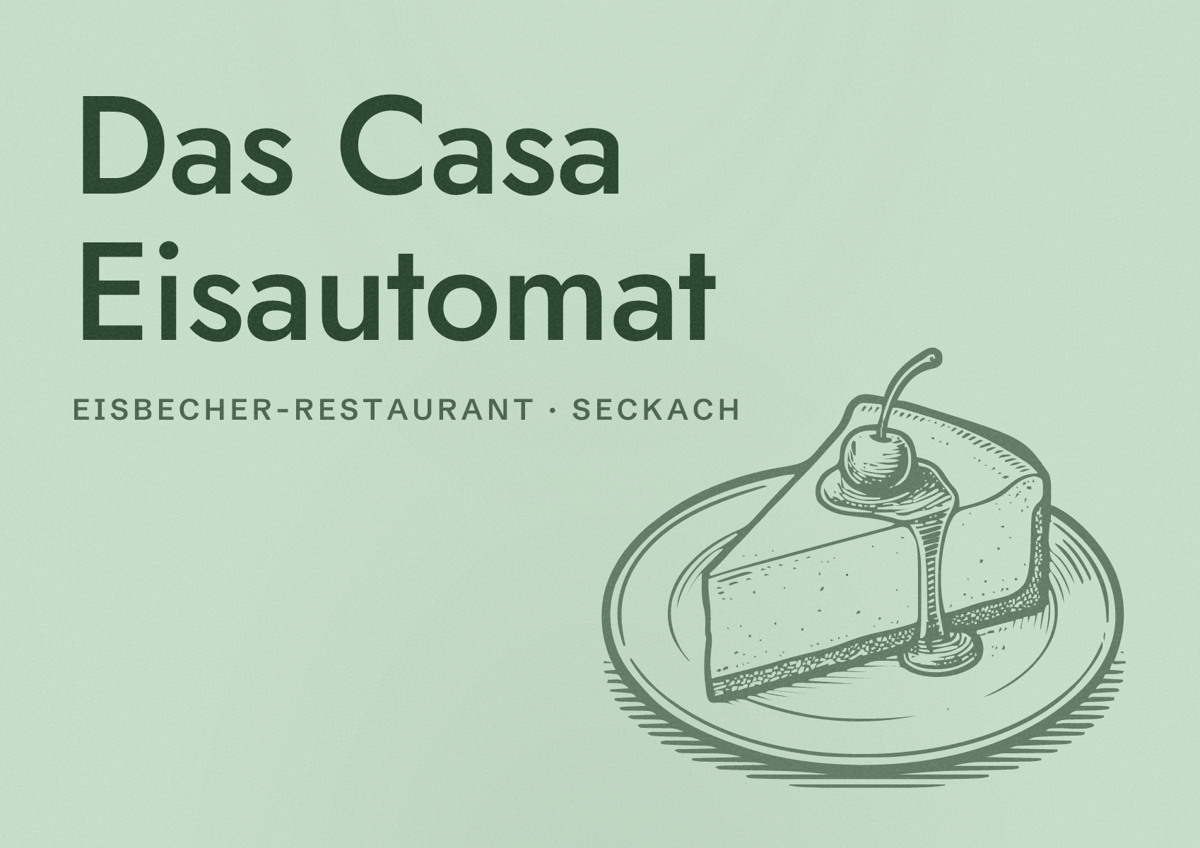 Illustriertes Poster von Das Casa Eisautomat, Eisbecher-Restaurant in Seckach