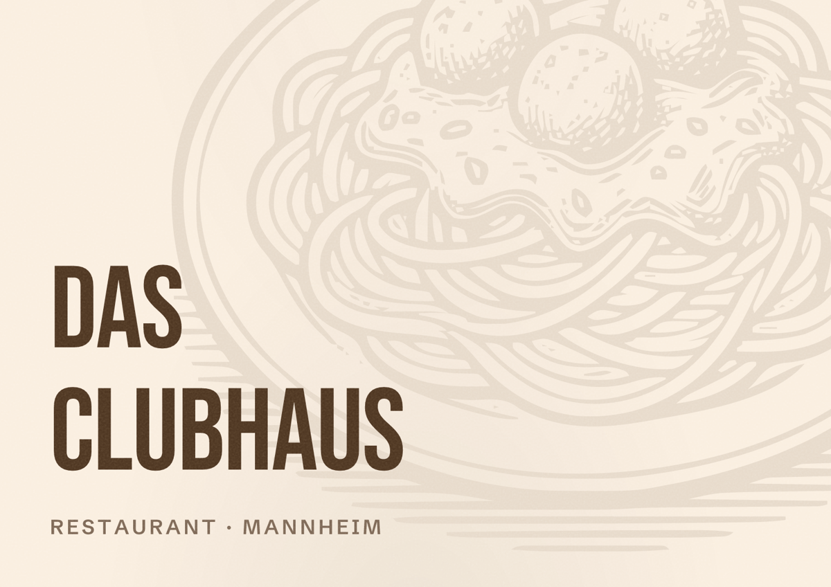 Illustriertes Poster von Das Clubhaus, Restaurant in Mannheim