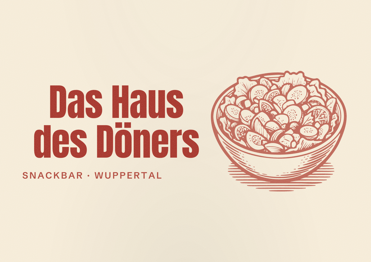 Illustriertes Poster von Das Haus des Döners, Snackbar in Wuppertal